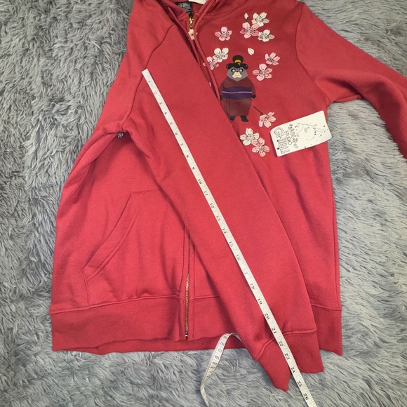 BoxLunch Studio Ghibli My Neighbor Totoro Cherry Blossom Zip Hoodie Women Medium - Picture 7 of 10